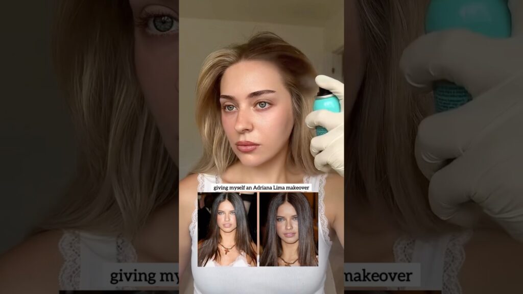 Adriana Lima Makeover🤌🏻✨ #shorts #makeup