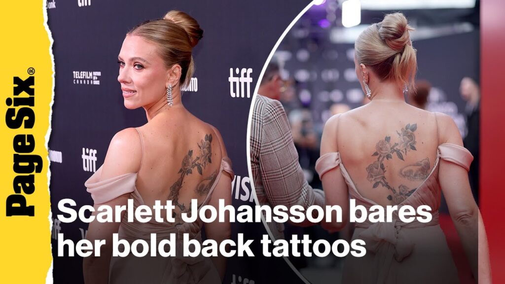 Scarlett Johansson bares her back TATTOOS in pink Valentino on TIFF 2025 red carpet