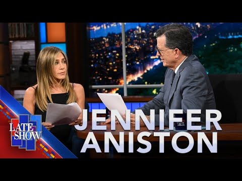 Jennifer Aniston Auditions Stephen Colbert For A Role In Season Five Of "The Morning Show"
