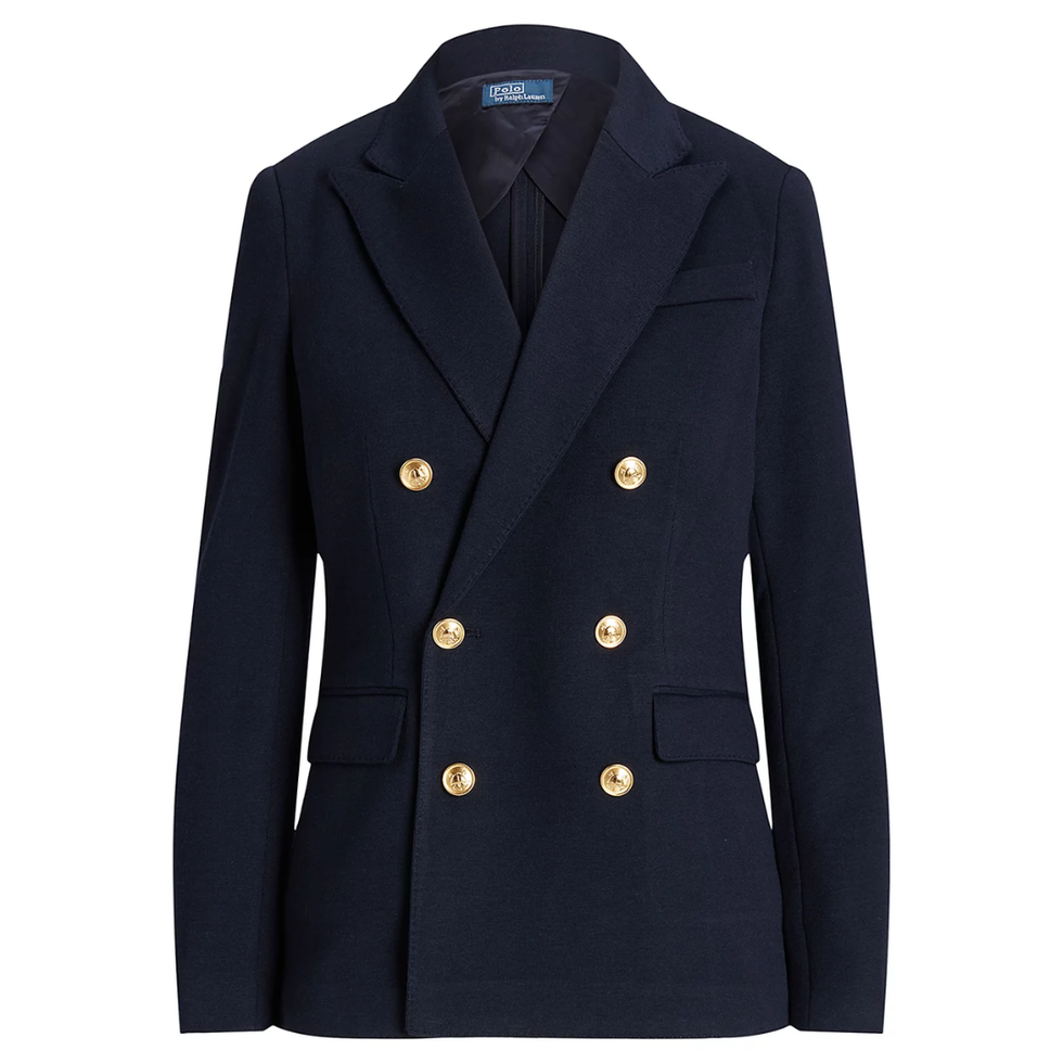 Double-Breasted Knitted Blazer