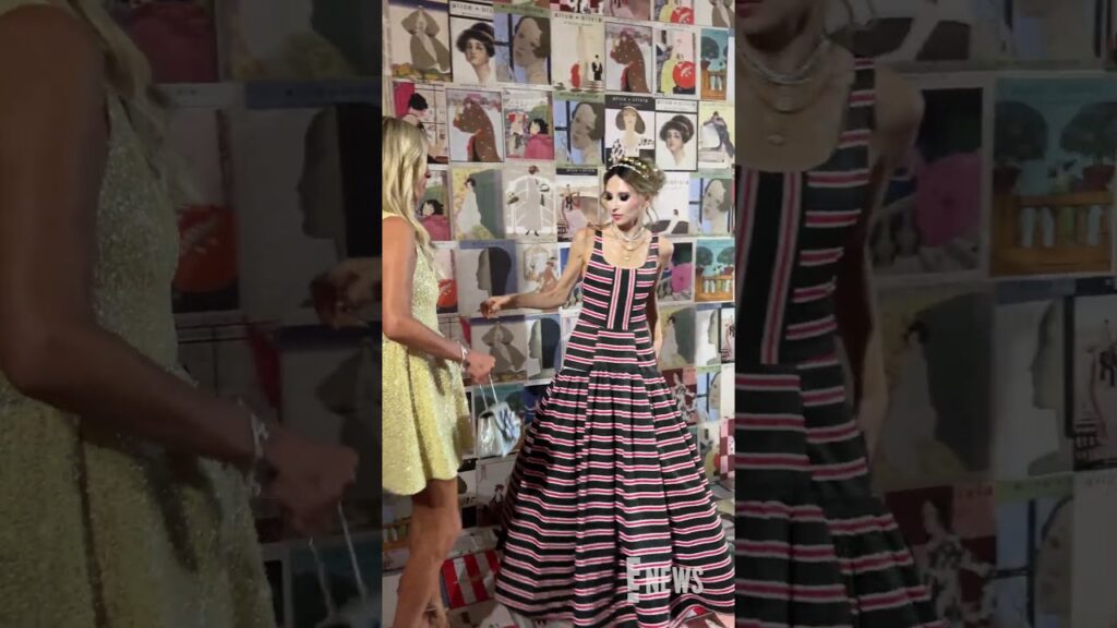 No wardrobe malfunctions here! Founder of Alice & Olivia Stacey Bendet helps Nicky Hilton at NYFW.