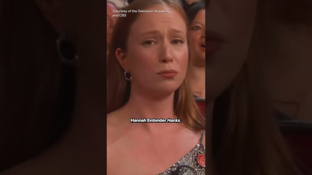 Hannah Einbinder shows her winning face at the #Emmys. (🎥: Courtesy of the Television Academy & CBS)
