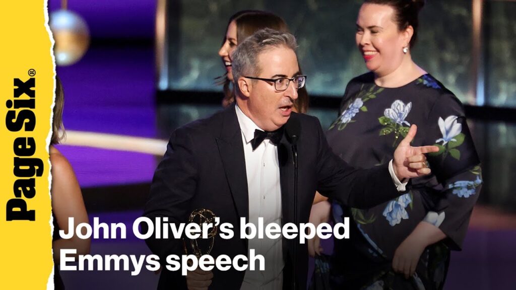 What did John Oliver say in his bleeped Emmys 2025 acceptance speech?