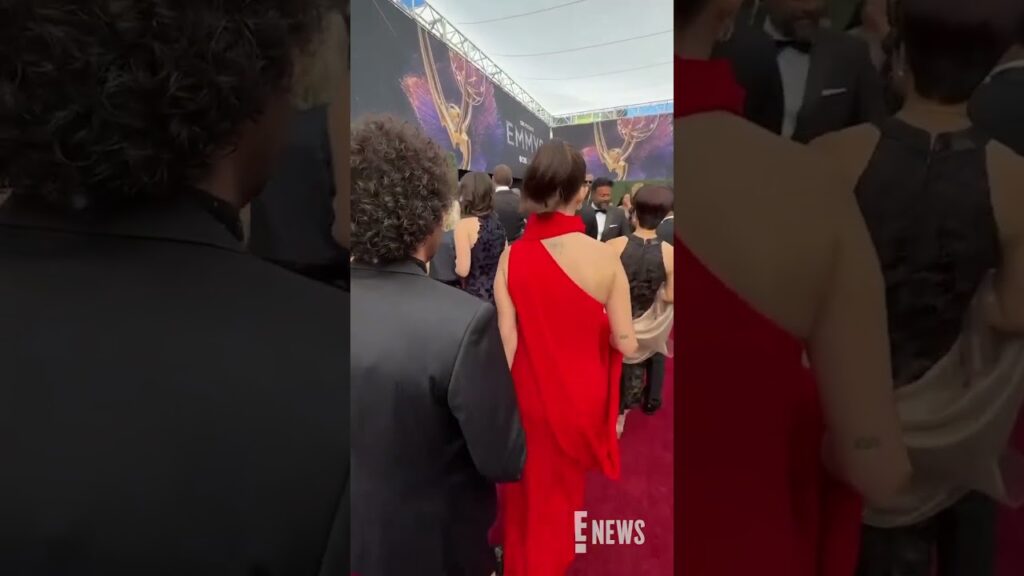 Selena Gomez arrives with Benny Blanco to the #Emmys red carpet.