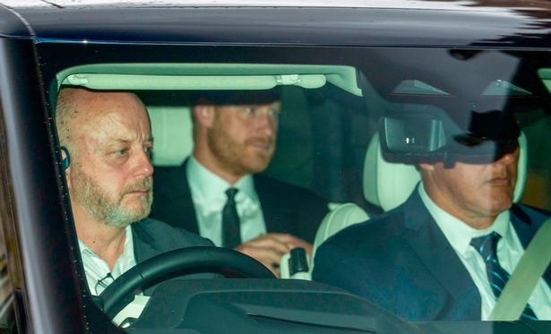 Harry arriving to meet his meet his father at Clarence House in September 