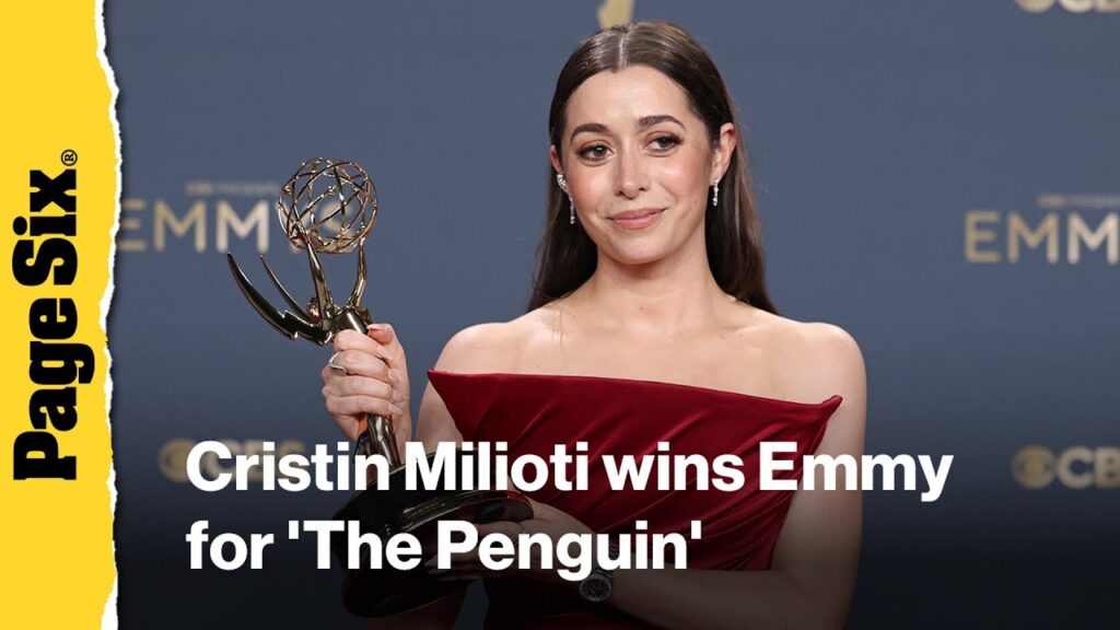 Cristin Milioti shows off her first Emmy for 'The Penguin'