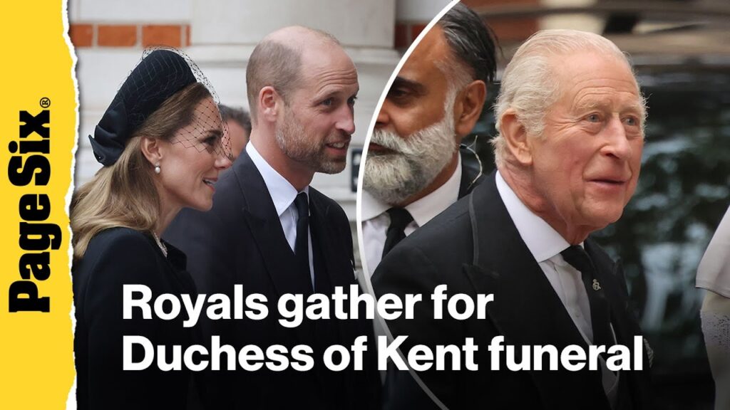 Royal family — minus one senior member — puts on united front at Duchess of Kent’s funeral Royal family — minus one senior member — puts on united front at Duchess of Kent's funeral