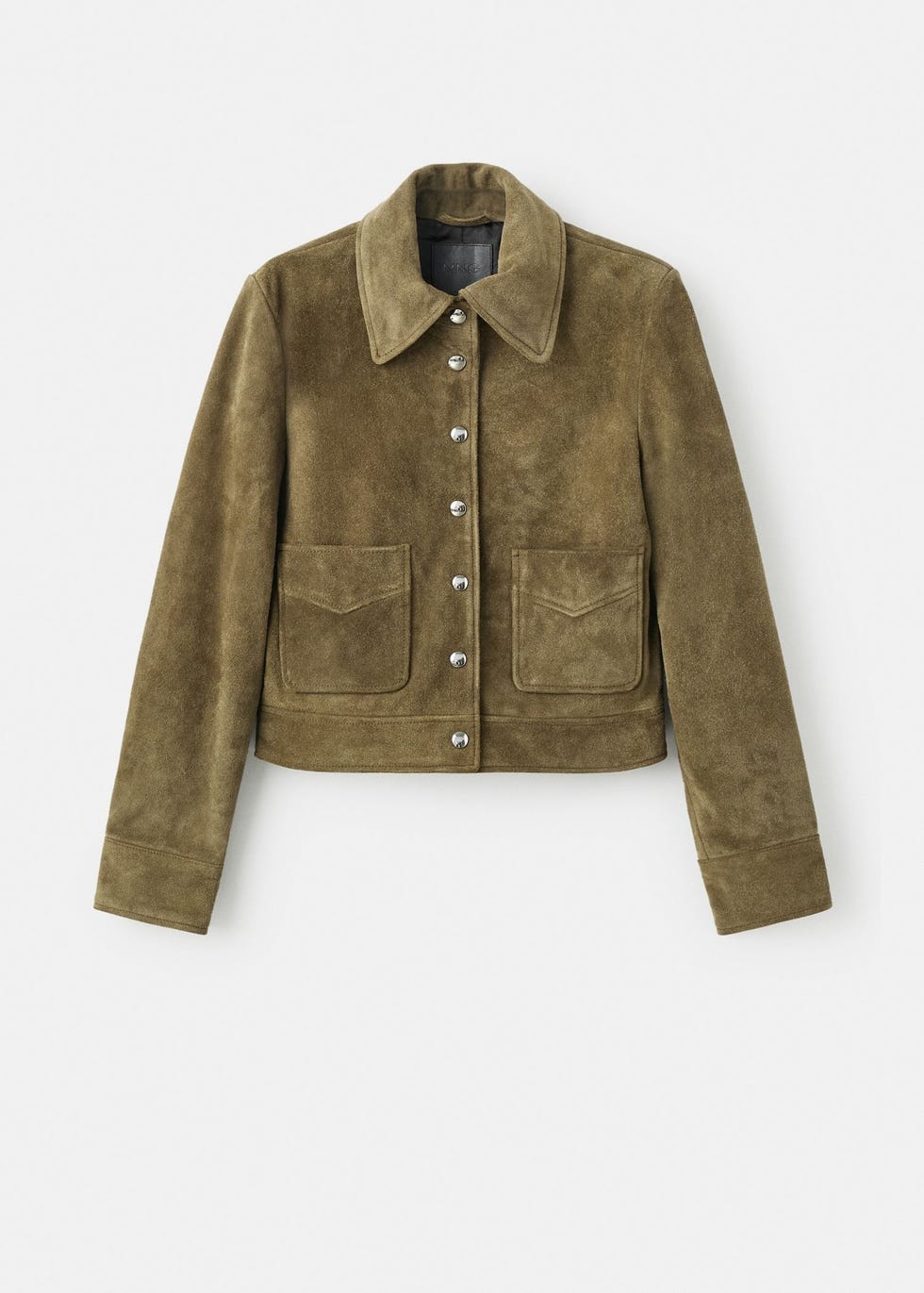 Suede leather jacket with buttons