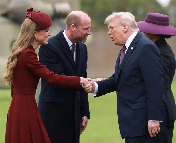 The Prince and Princess of Wales receive US President Donald Trump and First Lady Melania Trump at Windsor Castle in Windsor, Berkshire, on day one of their second state visit to the UK. Picture date: Wednesday September 17, 2025. PA Photo. Photo credit should read: Ian Vogler/Daily Mirror/PA Wire
