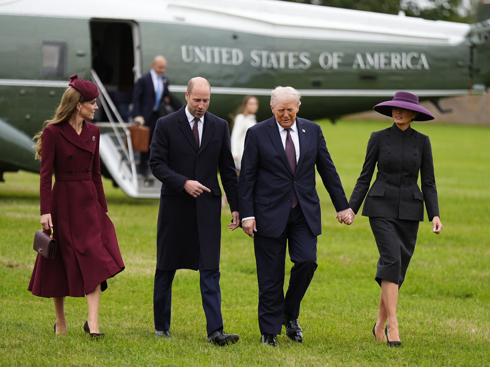 The Princess of Wales wore a sentimental brooch as she and Prince William greeted US President Donald Trump and First...