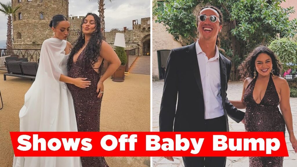 Pregnant Vanessa Hudgens Shows Off Baby Bump In A Sequin Gown At Italy Wedding Pregnant Vanessa Hudgens Shows Off Baby Bump In A Sequin Gown At Italy Wedding
