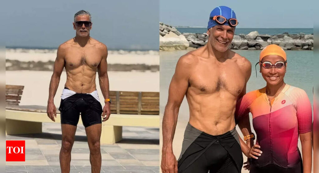 Milind Soman flaunts washboard abs at 59 in swimming shorts, wife Ankita reveals, 'it was made in the gym', here's what his fitness mantra is! | Hindi Movie News