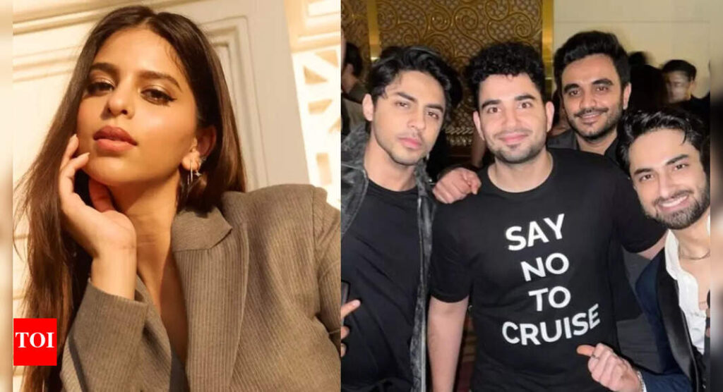 Suhana Khan REACTS to Samay Raina’s ‘cruise’ T-shirt PIC; comments on post featuring Aryan Khan and cousin Arjun Chhiba | Hindi Movie News Suhana Khan REACTS to Samay Raina’s ‘cruise’ T-shirt PIC; comments on post featuring Aryan Khan and cousin Arjun Chhiba | Hindi Movie News
