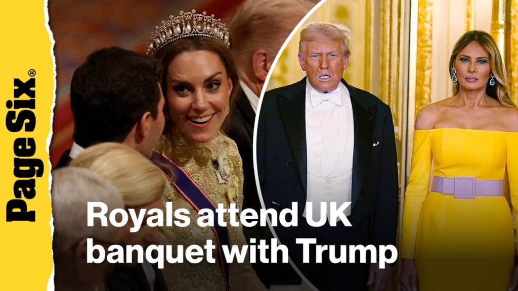 Kate Middleton and royals attend UK state banquet with Trump
