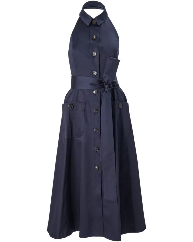 Carolina Herrera buttoned halterneck dress