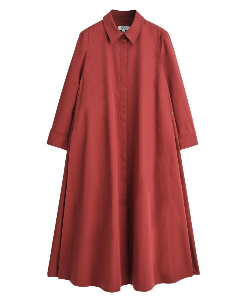 voluminous maxi shirt dress