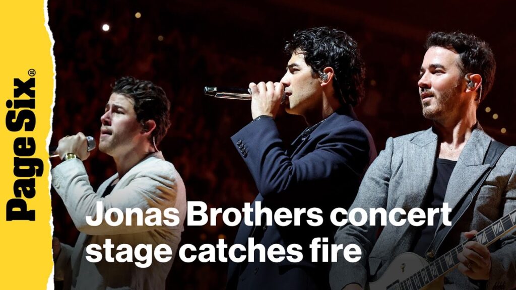 Fire erupts on stage at Jonas Brothers concert Fire erupts on stage at Jonas Brothers concert