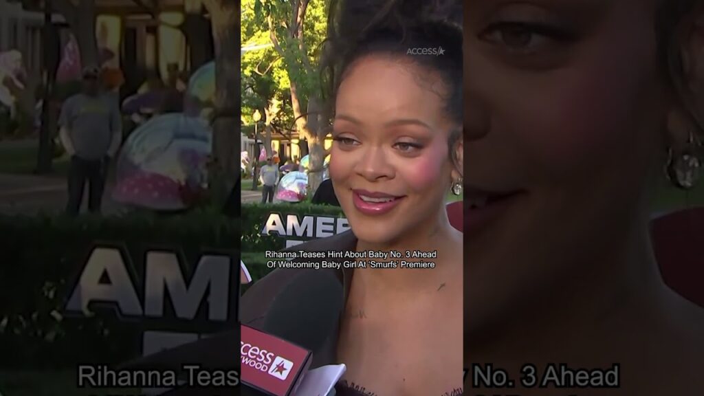 Rihanna Teases Hint About Baby No. 3 Ahead Of Welcoming Baby Girl At ‘Smurfs’ Premiere