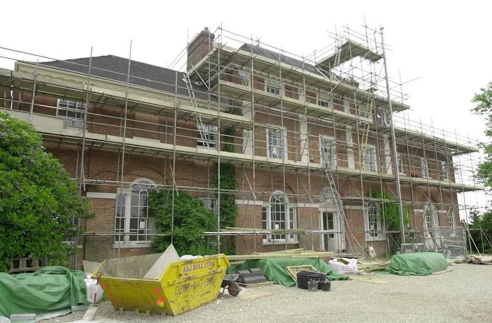 The Grade II-listed Forest Lodge, in Windsor Great Park, Berkshire, a Georgian mansion once admired by both King George IV and King Edward VIII which will soon be available for rent it was announced. *...The 8 bedroomed house is currently undergoing 1.5 million restoration work to retain its fine period detail but will be ready for occupation in the autumn for 15,000 a month. It features original stonework, elaborate plaster cornices and ceiling decoration, exquisite marble fireplaces, Venetian windows and a half-barrel vaulted hallway ceiling and is worth an estimated 5.5 million. (Photo by John Stillwell - PA Images/PA Images via Getty Images)