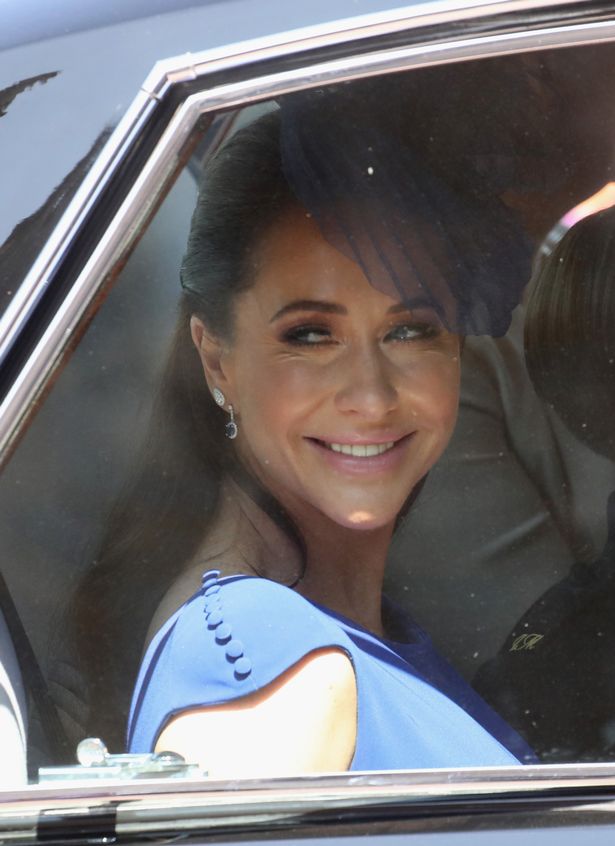 Jessica is pictured arriving at Meghan's wedding in 2018