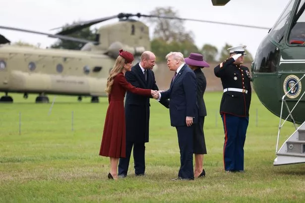 The Princess of Wales greeting Donald Trump at Windsor today