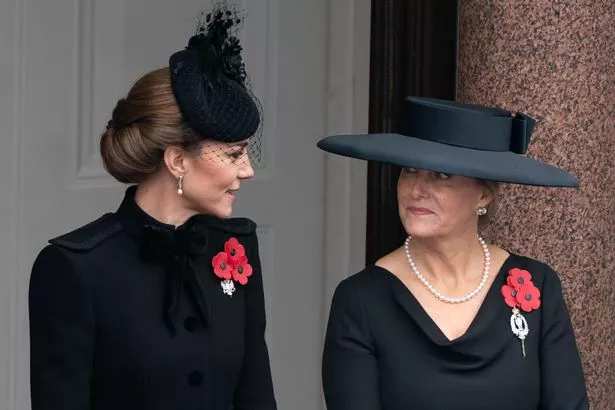 The Duchess of Edinburgh with the Princess of Wales at the Cenotaph today 