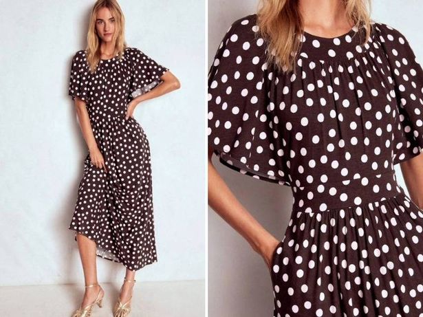 Brown polka dot dress