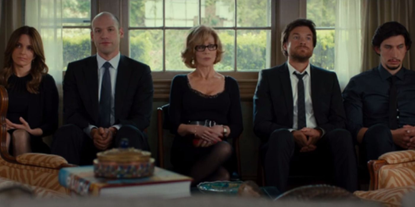This is where I leave you cast dressed in black and sitting together