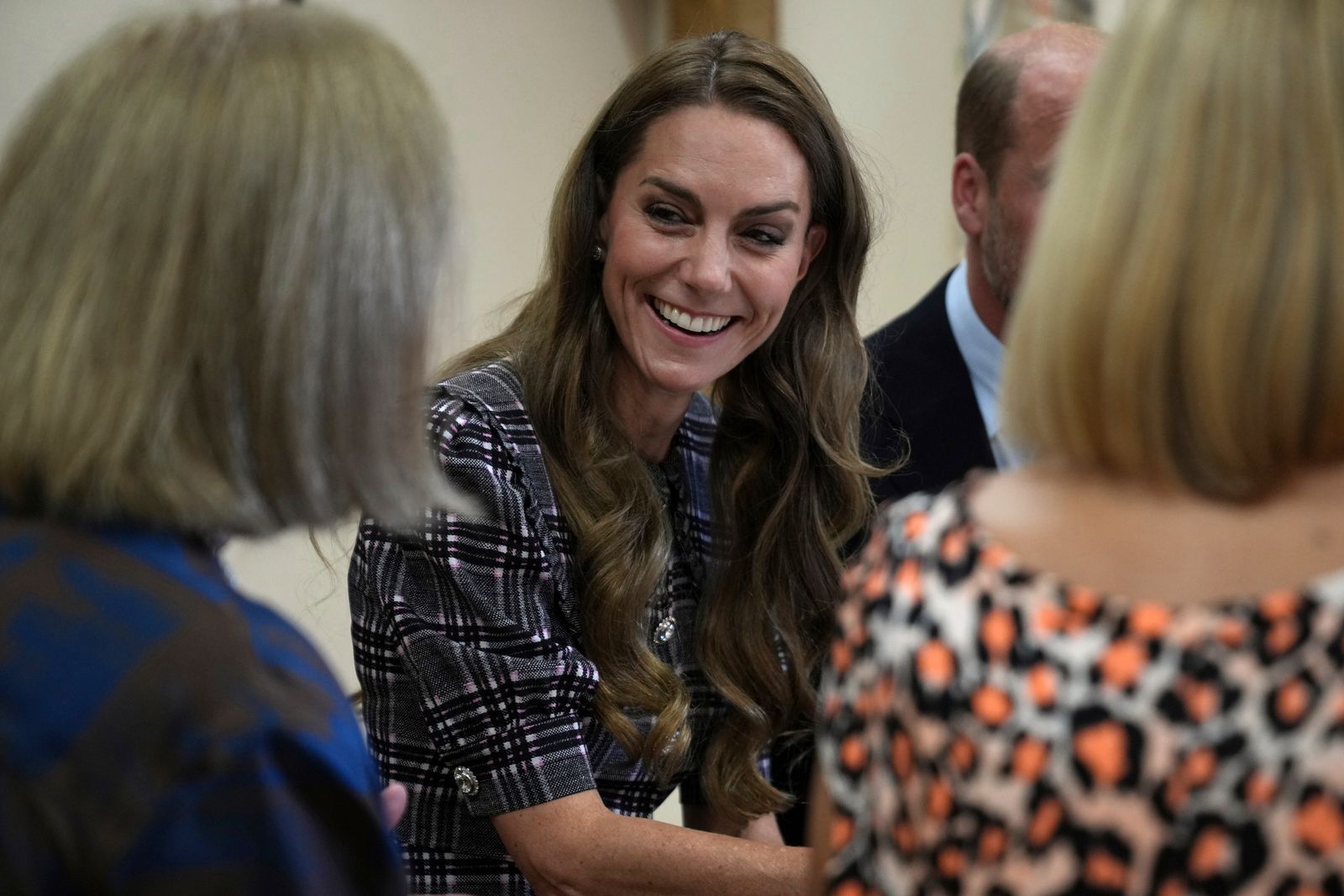 The couple spoke to members of the public who had met the late monarch during their visit