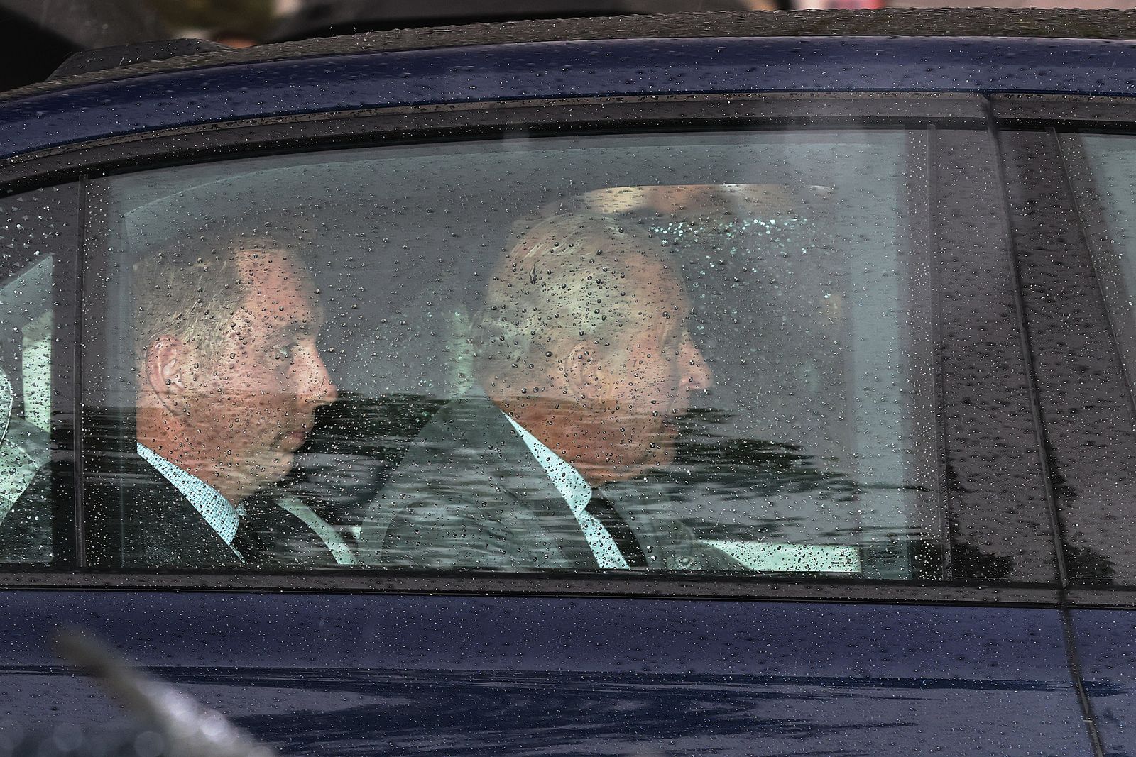 King Charles III is seen arriving at Clarence House on September 10 2025 in London England.