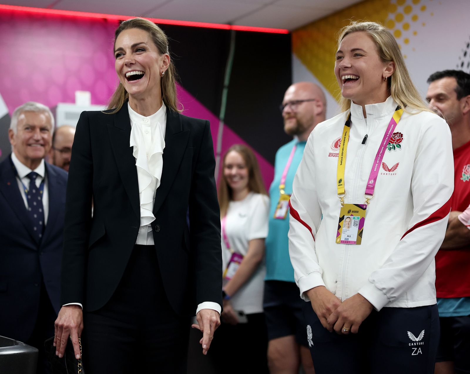 Kate has been known to rely on suiting  here she wore an Alexander McQueen twopiece with a ruffled blouse to attend a...