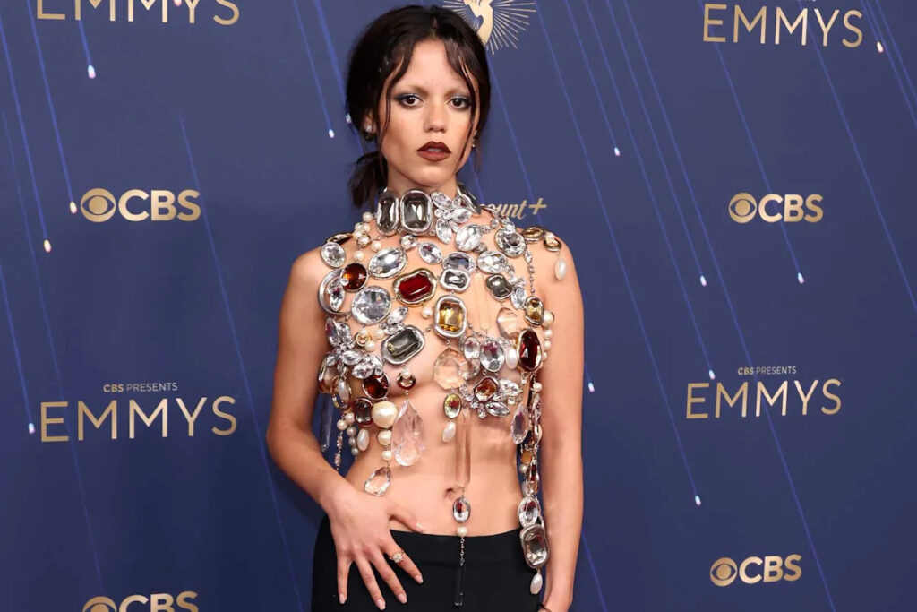 Jenna Ortega Begged Her Stylist for 'Practical' Looks After Wearing a '20- to 30-Lb.' Bejeweled Top to 2025 Emmys