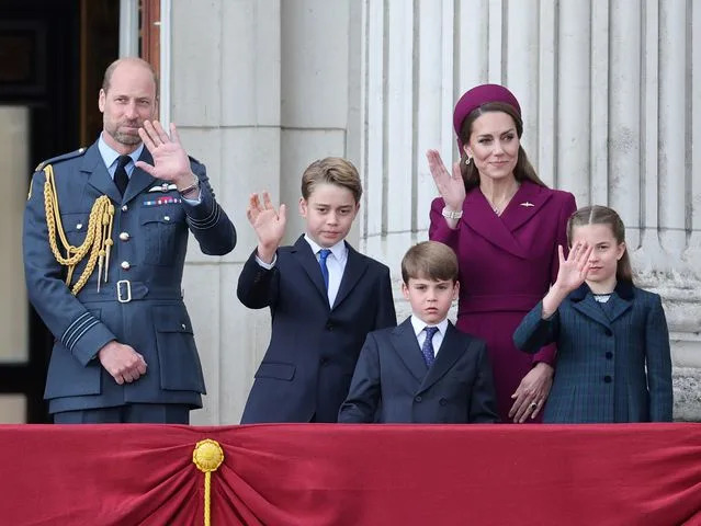 Getty Prince William, Prince George, Prince Louis, Kate Middleton, and Princess Charlotte on May 5, 2025