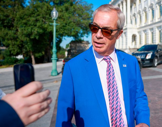 Nigel Farage was confronted by The Mirror on how way to a speech in DC