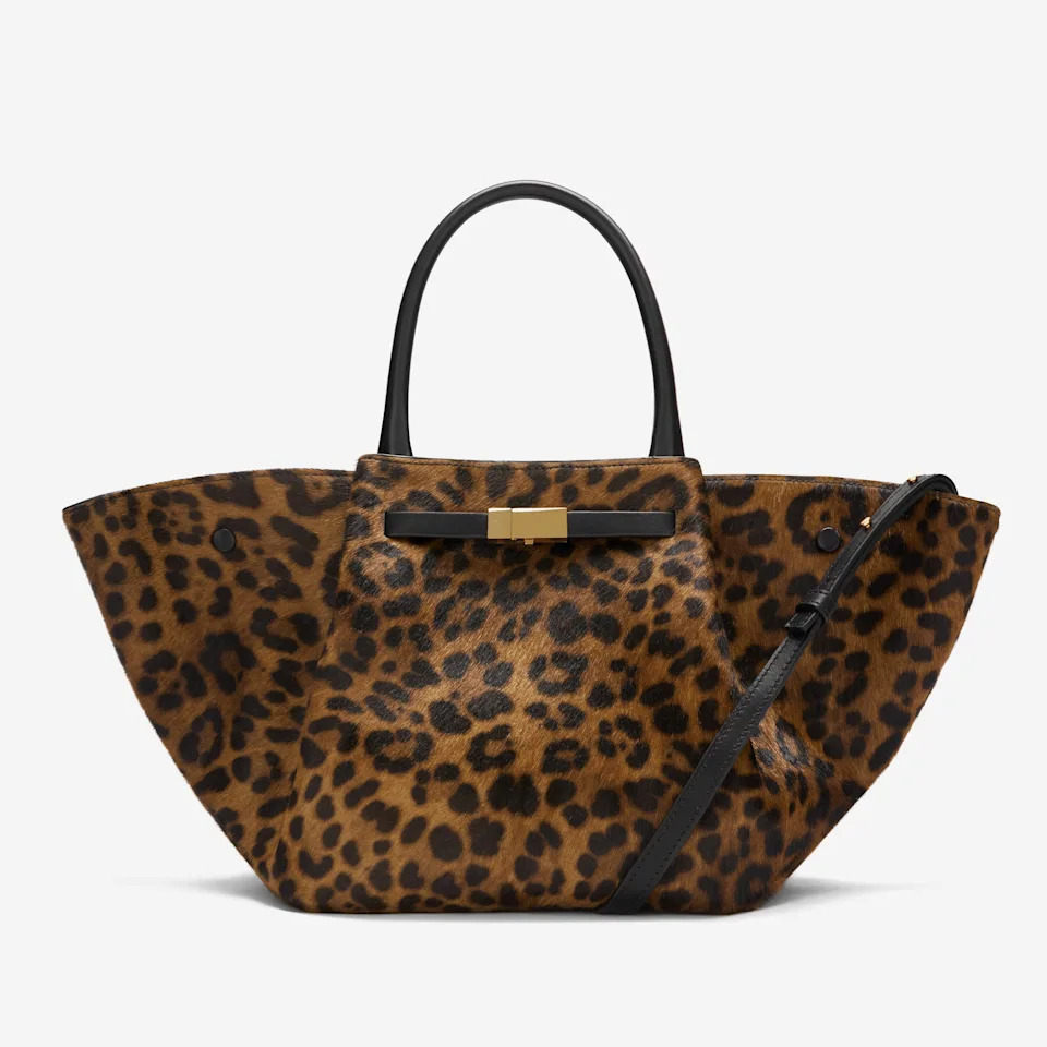 The Midi New York | Leopard Effect Calf Hair & Black Smooth | Demellier