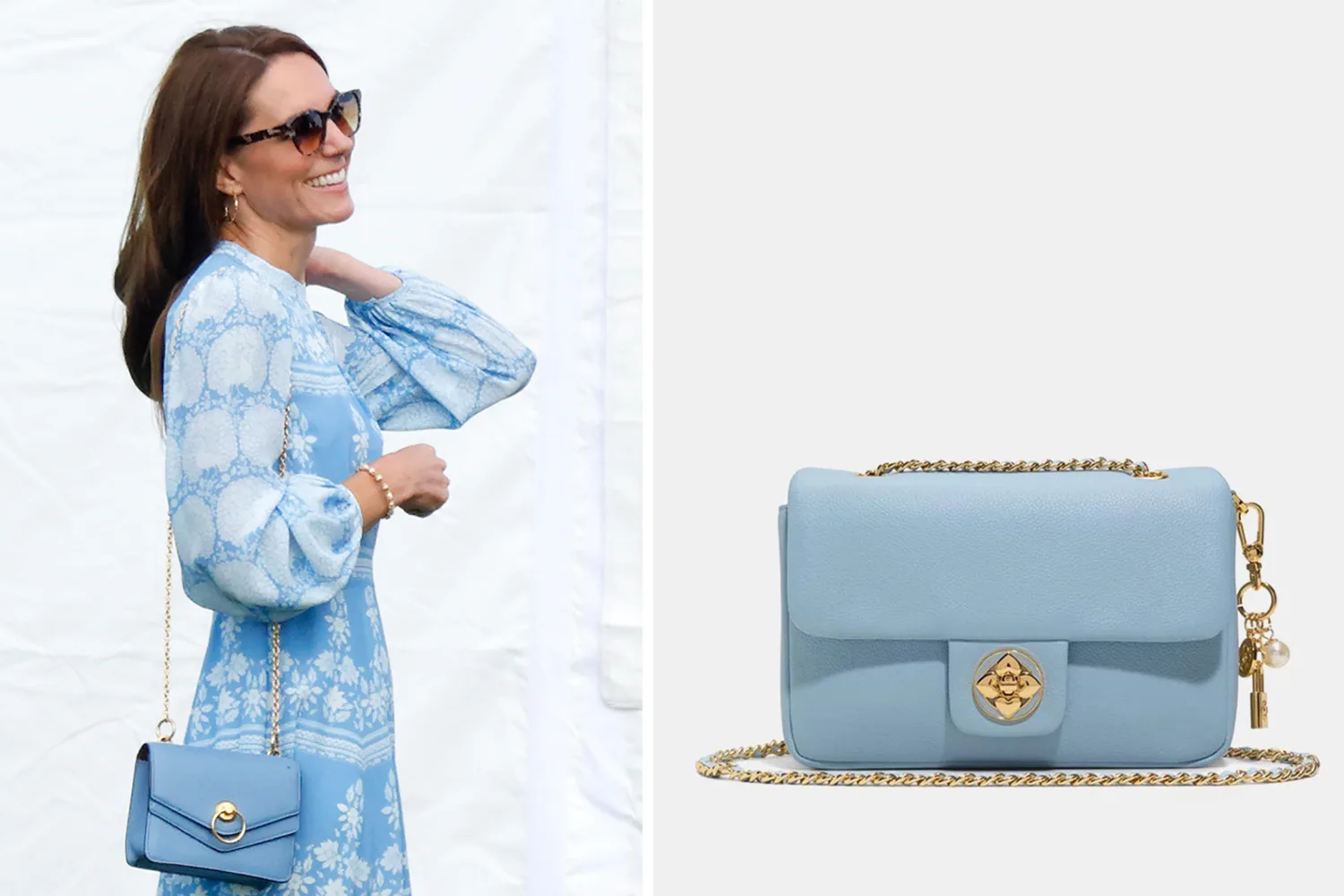 Kate Middleton with blue bag 