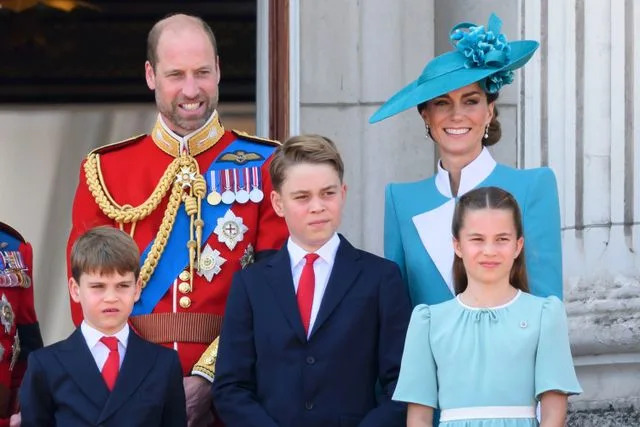 Karwai Tang/WireImage From left: Prince Louis, Prince William, Prince George, Kate Middleton and Princess Charlotte in June 2025