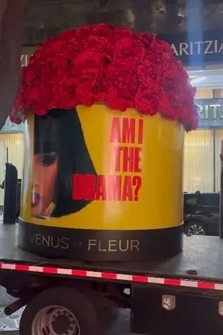 Backgrid Stefon Diggs gifts Cardi B a giant bouquet of roses