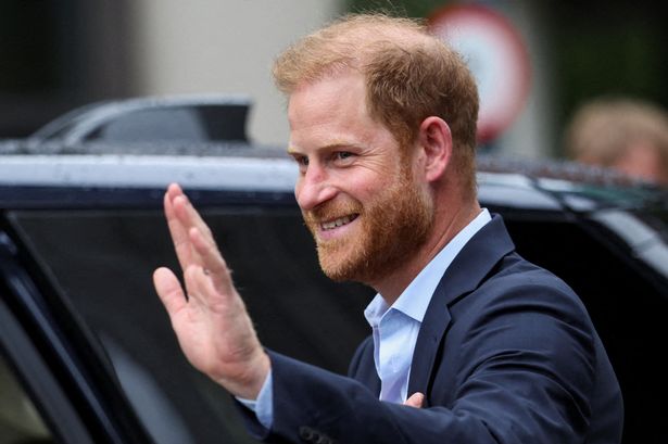 Prince Harry waving to people