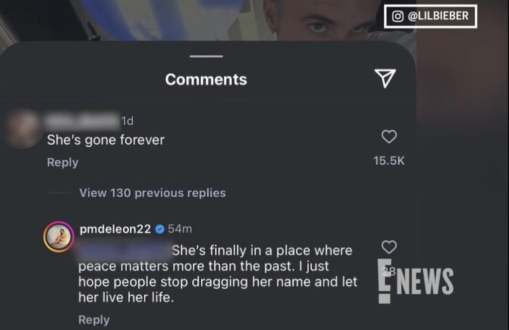 Selena Gomez’s cousin, Priscilla DeLeon left a comment under Justin Bieber’s Instagram post in response to a fan talking about Selena