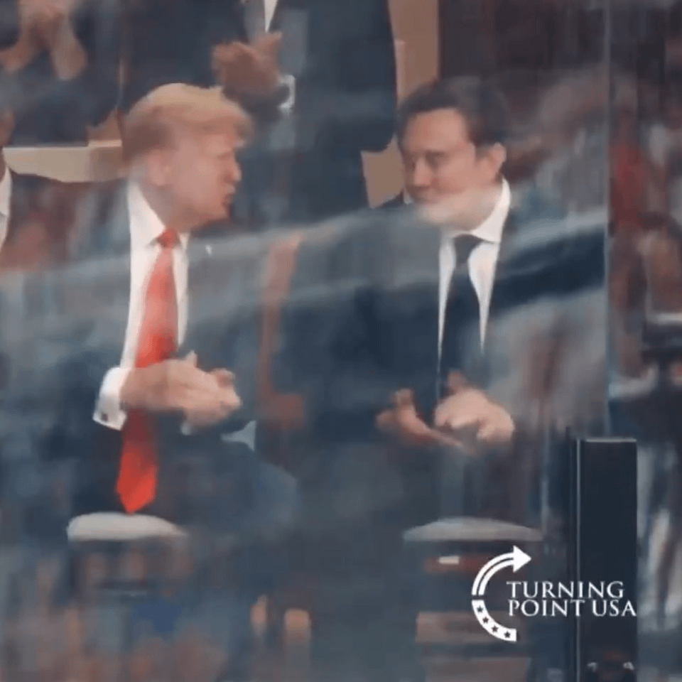 Donald Trump and Elon Musk have appeared together publicly for first time since their feud at Charlie Kirk's memorial service