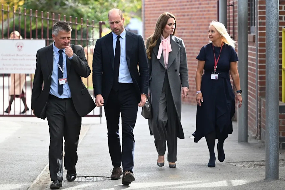 Prince William and Kate Middleton during their visit to one of the Southport schools affected by the stabbing incident. Getty Images