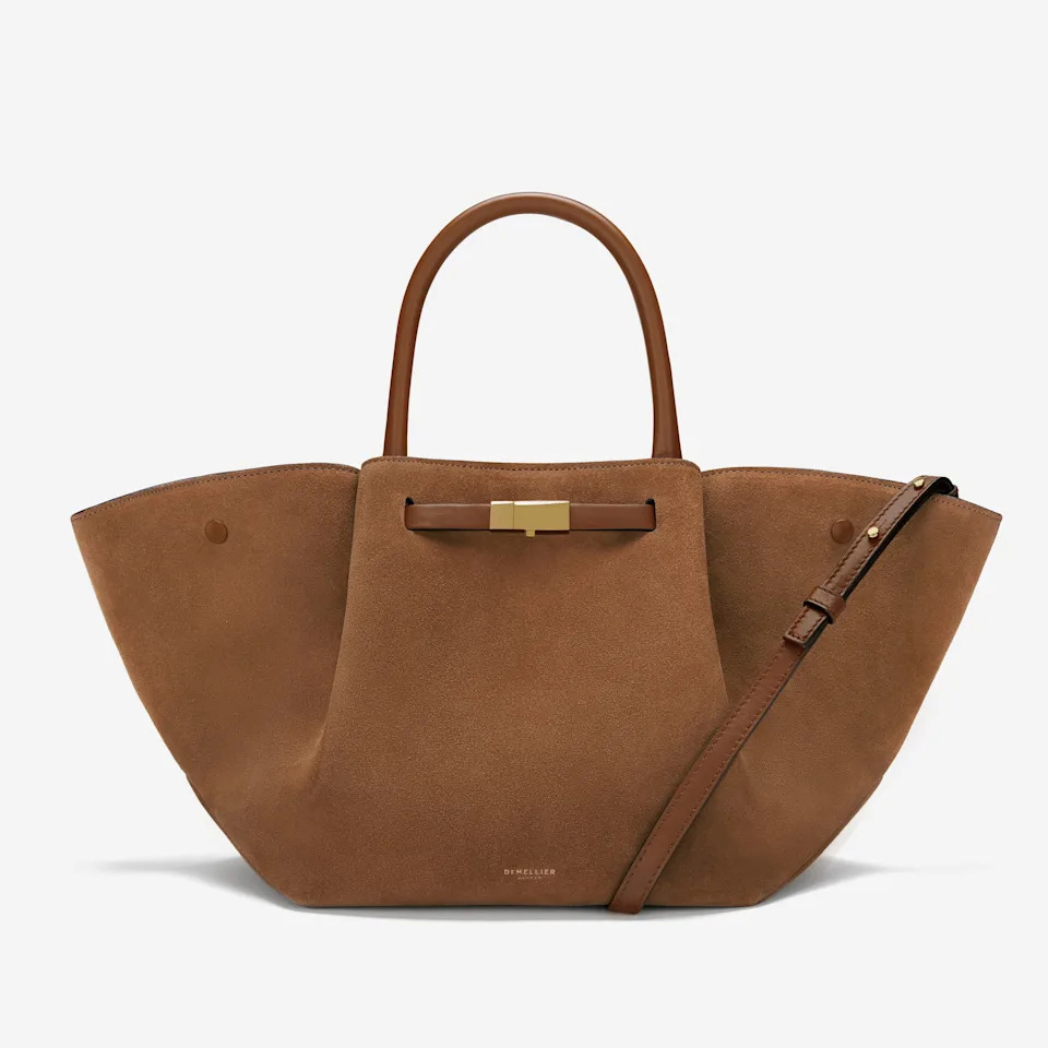 The Midi New York | Deep Tan Suede & Tan Smooth | Demellier