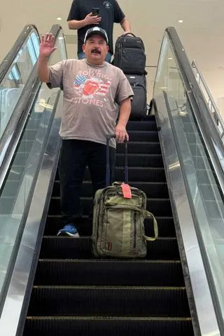 Jimmy Kimmel Live/Instagram Guillermo Rodriguez and Jimmy Kimmel arrive in brooklyn