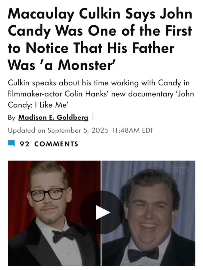 Macaulay Culkin says John Candy noticed his 'monster' dad's behavior before anyone else: 'I remember John caring'