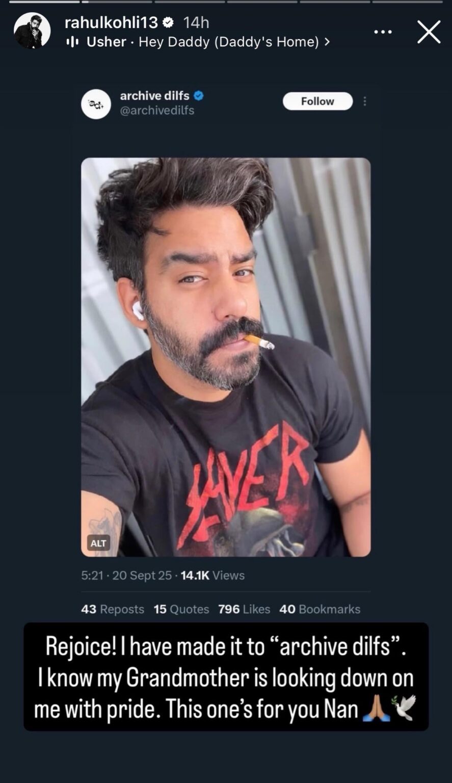 Fauxmoi BFF Rahul Kohli responds to Archive Dilfs post