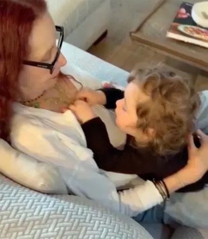 Selena Gomez/Instagram Sandra Levin with her grandson