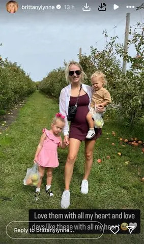 Brittany Mahomes/Instagram Brittany Mahomes takes kids Sterling (left) and Patrick 'Bronze' to an apple orchard in September 2024.