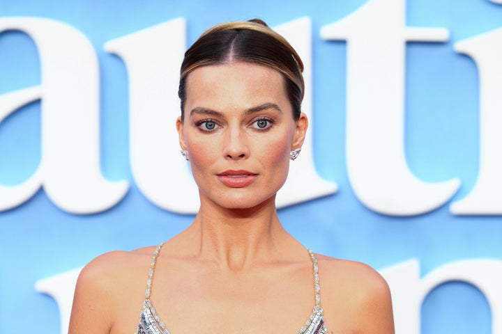 Margot Robbie at the "A Big Bold Beautiful Journey" U.K. premiere Thursday.