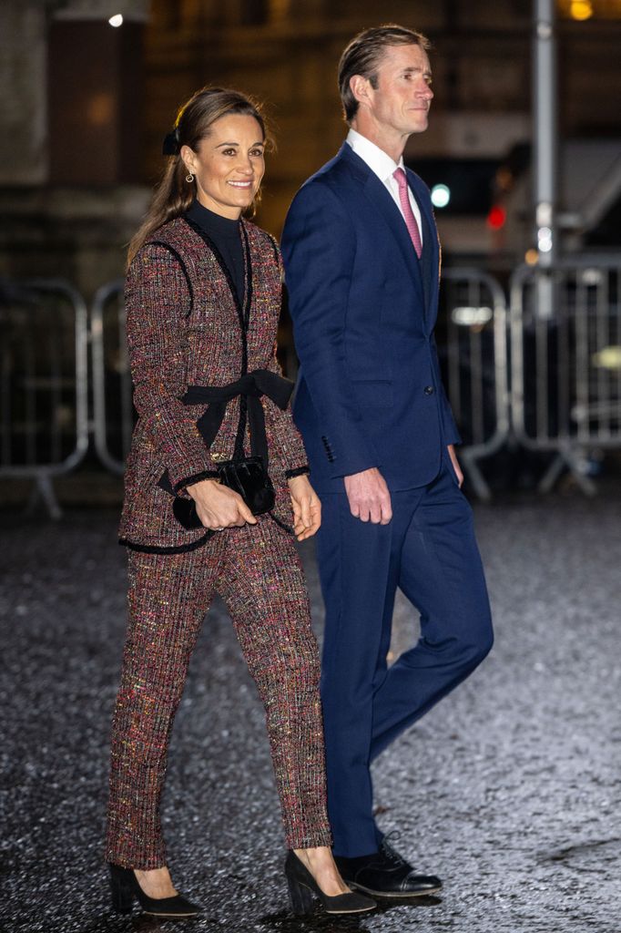 Pippa Middleton and James Matthews attend the Together At Christmas carol service at Westminster Abbey in London, United Kingdom on December 08, 2023 